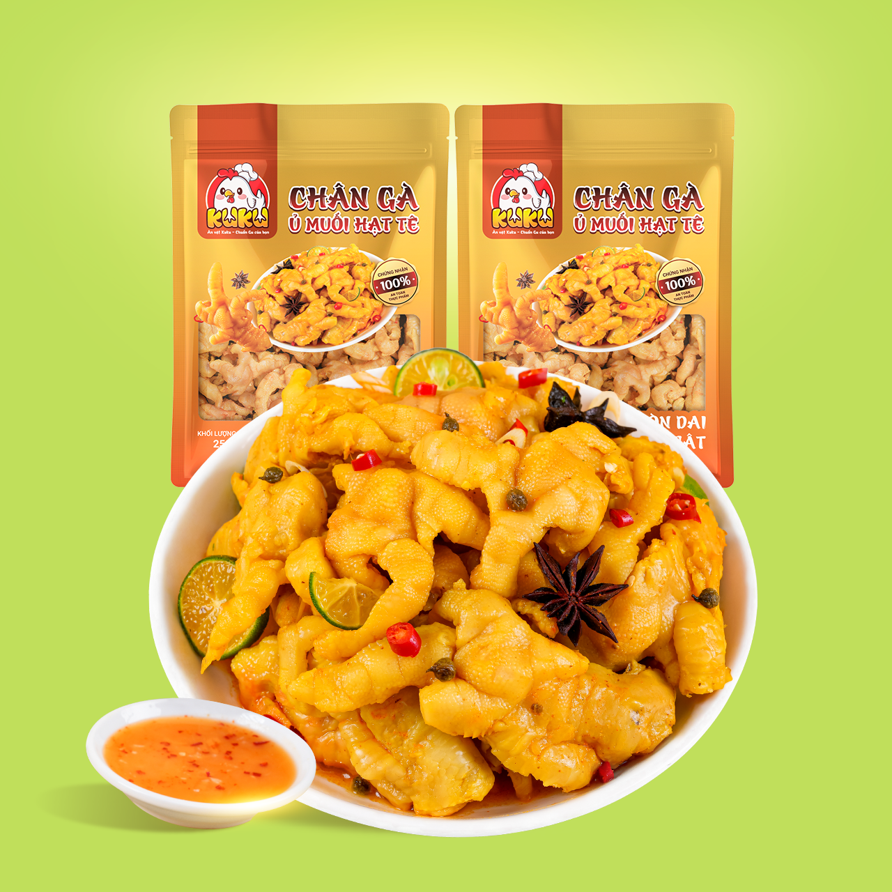 COMBO 2 Gà ủ muối hạt tê 250gr